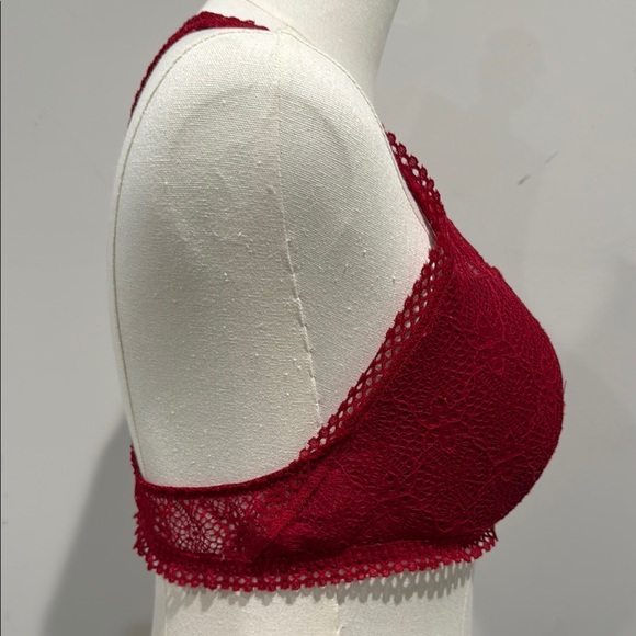 Victoria's Secret Vintage Size L Red Lace Bralette with Racerback - Picture 5 of 8